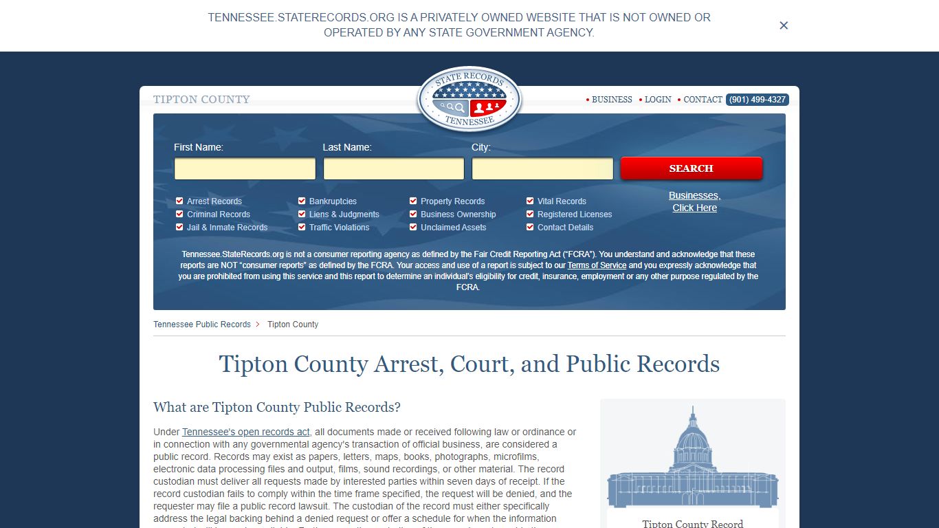 Tipton County Arrest, Court, and Public Records