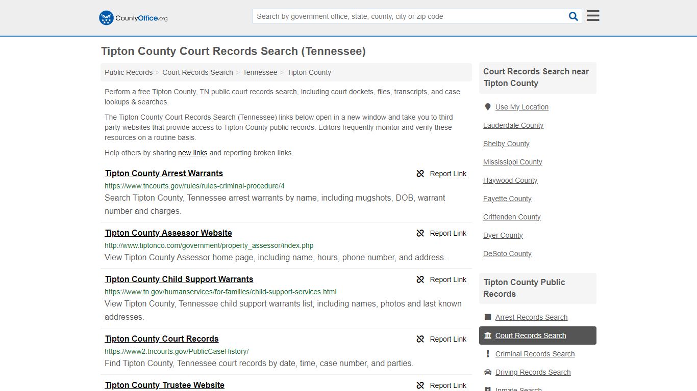 Tipton County Court Records Search (Tennessee) - County Office
