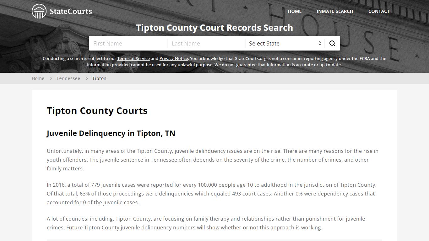 Tipton County, TN Courts - Records & Cases - StateCourts